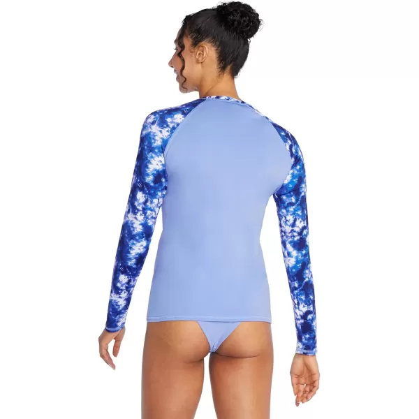 Speedo Womens Uv Swim Shirt Long Sleeve RashguardSeaswept Tie Dye