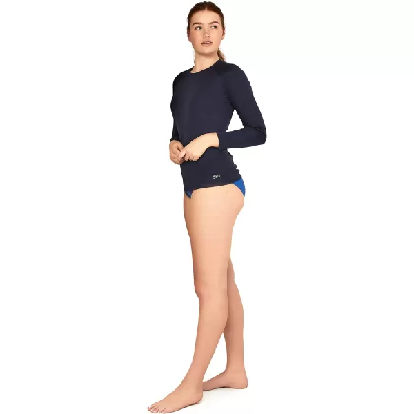 Speedo Womens Uv Swim Shirt Long Sleeve RashguardSpeedo Navy