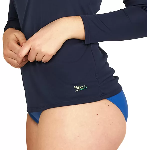 Speedo Womens Uv Swim Shirt Long Sleeve RashguardSpeedo Navy