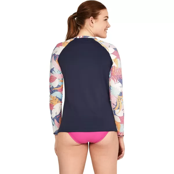 Speedo Womens Uv Swim Shirt Long Sleeve RashguardTexture Tropical