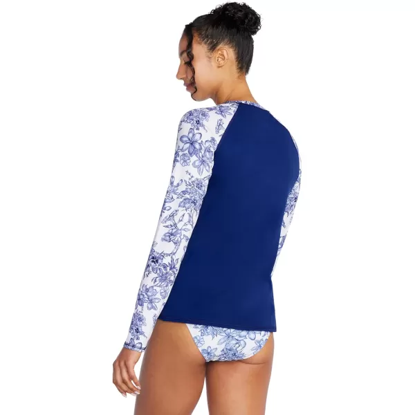 Speedo Womens Uv Swim Shirt Long Sleeve RashguardVoile Print Floral