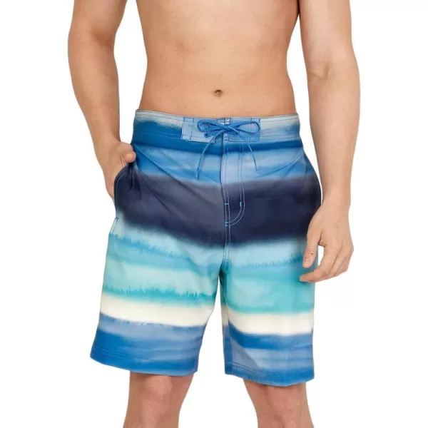 Mens Swim Trunk Knee Length Boardshort Bondi Printed20 Coastal Peacoat