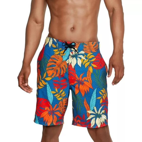 Mens Swim Trunk Knee Length Boardshort Bondi Printed20 Hothouse Vallarta Blue