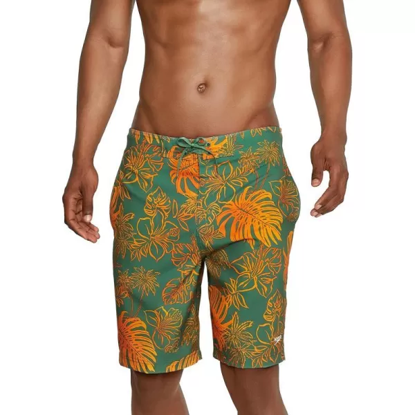 Mens Swim Trunk Knee Length Boardshort Bondi Printed20 Onshore Dark Ivy