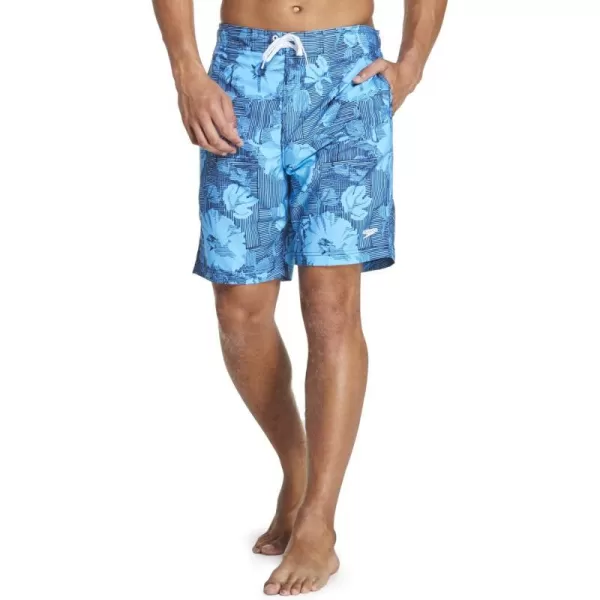 Mens Swim Trunk Knee Length Boardshort Bondi PrintedPeacoat