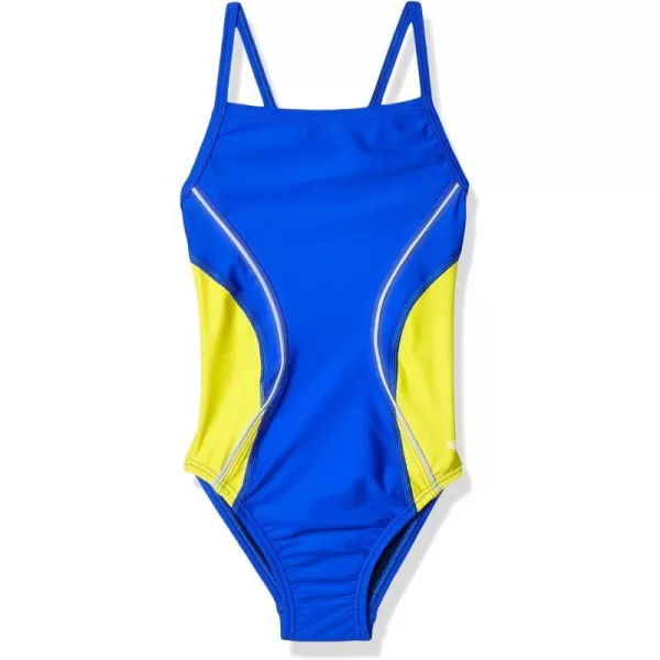 Speedo Big Girls Revolve Splice Energy Back Swimsuit22 SapphireGold