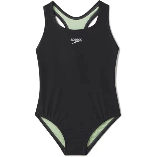 Speedo Girls Swimsuit One Piece Closed Racerback2023 Anthracite