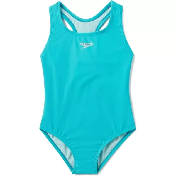 Speedo Girls Swimsuit One Piece Closed Racerback2023 Scuba Blue