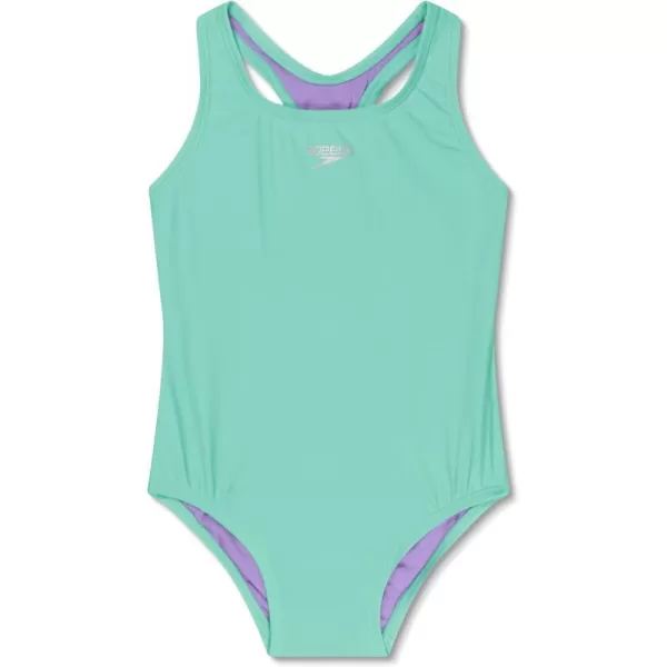 Speedo Girls Swimsuit One Piece Closed RacerbackArctic Glass