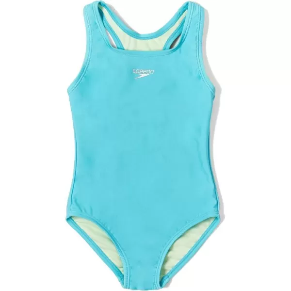 Speedo Girls Swimsuit One Piece Closed RacerbackBlue Atoll