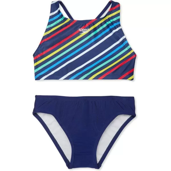 Speedo Girls Swimsuit Two Piece Bikini SetBlue Harmony