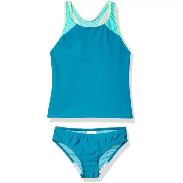 Speedo Girls Swimsuit Two Piece Tankini Mesh Thick StrapCapri Breeze Mesh