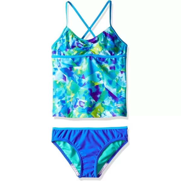 Speedo Girls Swimsuit Two Piece Tankini SetDiscontinuedBlue