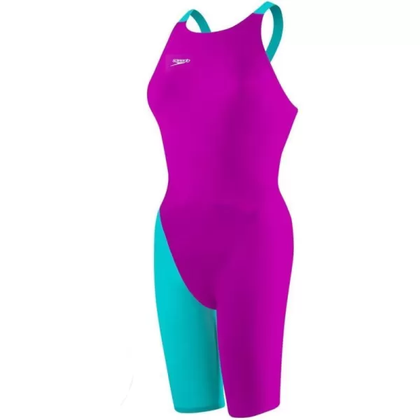 Speedo LZR Racer Elite 2 Womens Closed Back Suit BlackPurpleTeal