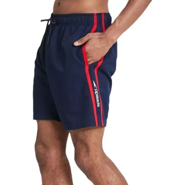 Speedo Mens 8 Colorblock Swim Shorts Navy