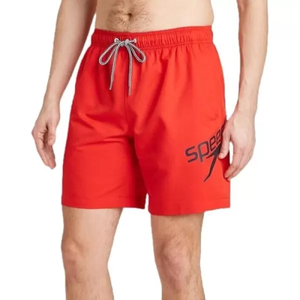 Speedo Mens 8 Volley Swim Trunks Red