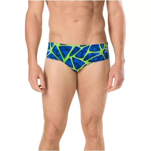 Speedo Mens Caged Out Brief Endurance SwimsuitBlueGreen