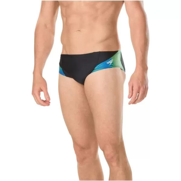 Speedo Mens Hydro amp Brief powerflex eco SwimsuitBlueGreen