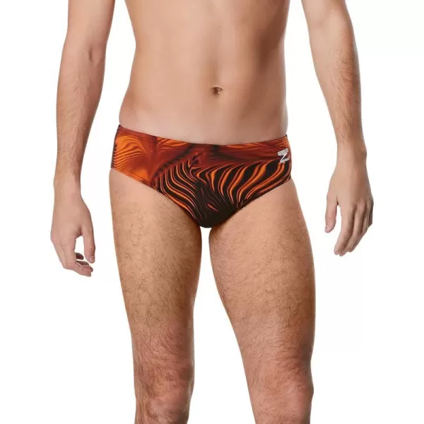 Speedo Mens Standard Swimsuit Brief Endurance Printed Team Colors Fusion Orange 28Speedo Mens Standard Swimsuit Brief Endurance Printed Team Colors Fusion Orange 28