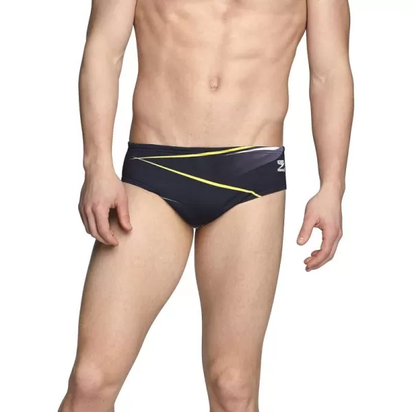 Speedo Mens Standard Swimsuit Brief Endurance Printed Team Colors Infinite Yellow 38Speedo Mens Standard Swimsuit Brief Endurance Printed Team Colors Infinite Yellow 38