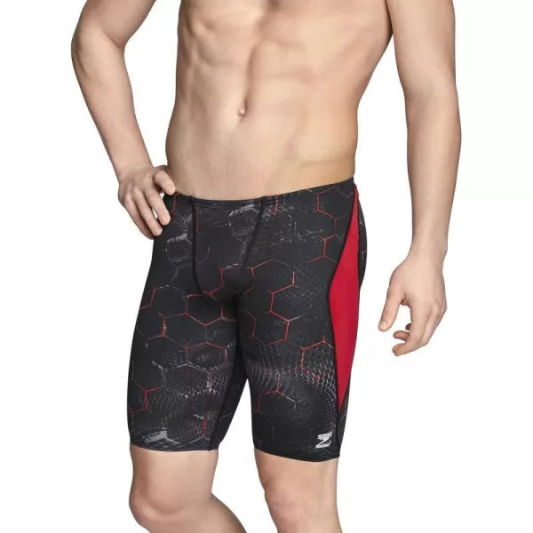 Speedo Mens Standard Swimsuit Jammer Endurance Printed Team Colors Emerging Red 34Speedo Mens Standard Swimsuit Jammer Endurance Printed Team Colors Emerging Red 34