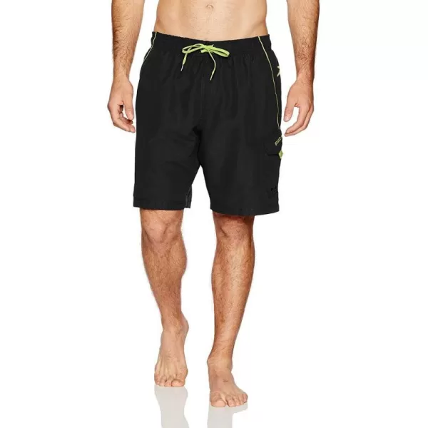 Speedo Mens Swim Trunk Knee Length Marina VolleyBlackGreen