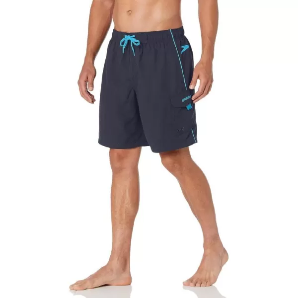 Speedo Mens Swim Trunk Knee Length Marina VolleyGreyBlue