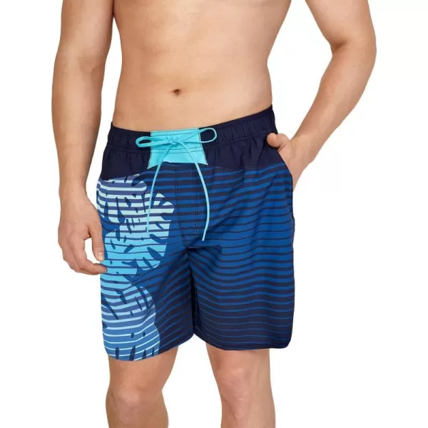 Speedo Mens Swim Trunk Mid Length MarinaPalm Explorer Peacoat