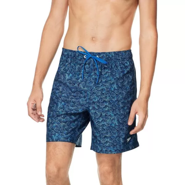 Speedo Mens Swim Trunk Mid Length Redondo PrintedPuzzle Peacoat