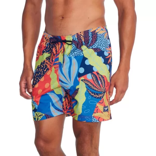 Speedo Mens Swim Trunk Mid Length Redondo PrintedPuzzled Floral