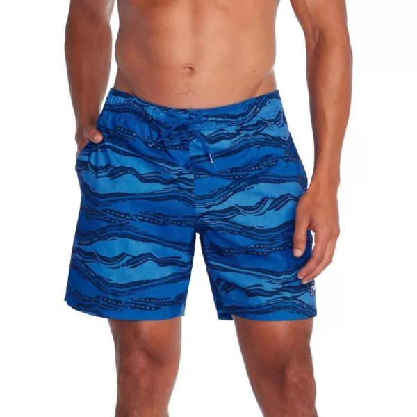 Speedo Mens Swim Trunk Mid Length Redondo PrintedSane Reflection