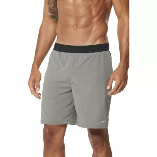 Speedo Mens Swim Trunk Short Length Fitness TrainingBlackGrey