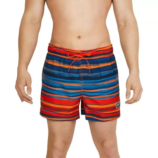 Speedo Mens Swim Trunk Short Length Redondo StripedCurrent China Blue