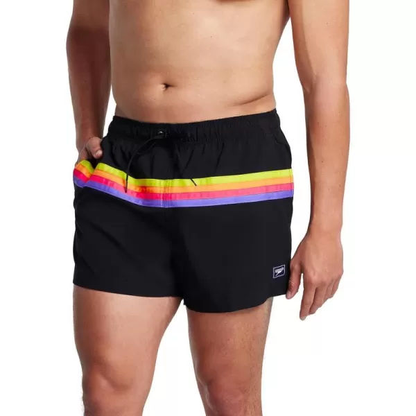 Speedo Mens Swim Trunk Short Length Redondo StripedHorizontal Anthracite