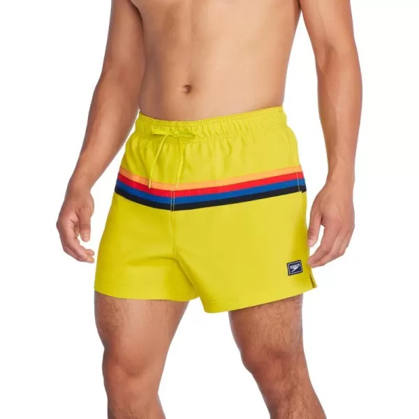 Speedo Mens Swim Trunk Short Length Redondo StripedHorizontal Bitterlime