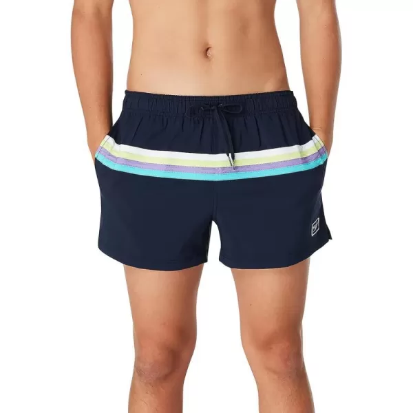 Speedo Mens Swim Trunk Short Length Redondo StripedHorizontal Peacoat