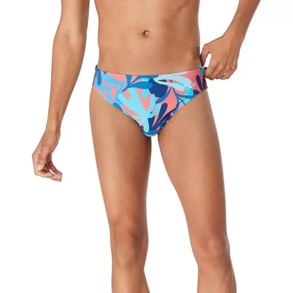 Speedo Mens Swimsuit Brief Eco Flex 2 Outseam BeachstarCoral Sea Azure Blue