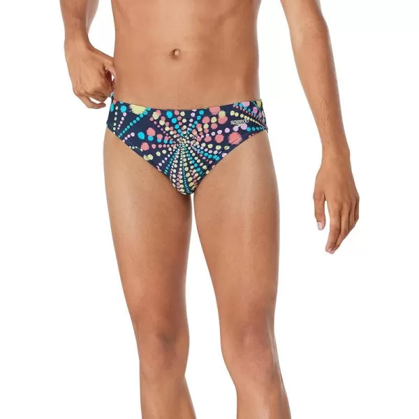 Speedo Mens Swimsuit Brief Eco Flex 2 Outseam BeachstarDot Burst Naval Academy