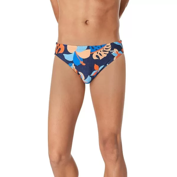 Speedo Mens Swimsuit Brief Eco Flex 2 Outseam BeachstarFloatable Floral Peacoat