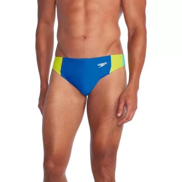 Speedo Mens Swimsuit Brief Eco Flex 2 Outseam BeachstarVertical Block Turkish Sea