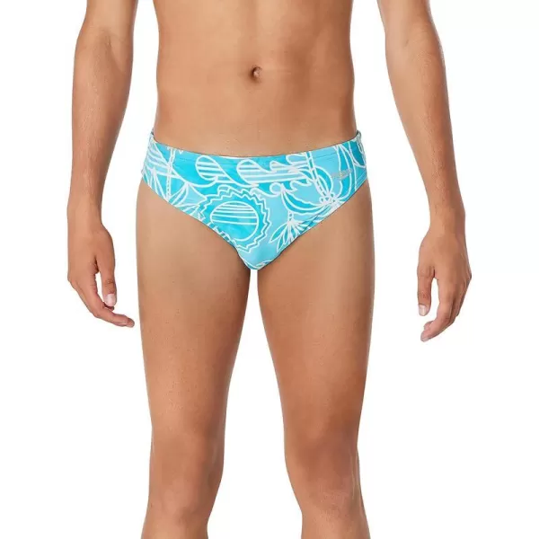 Speedo Mens Swimsuit Brief Eco Flex 2 Outseam BeachstarWayback Scuba Blue