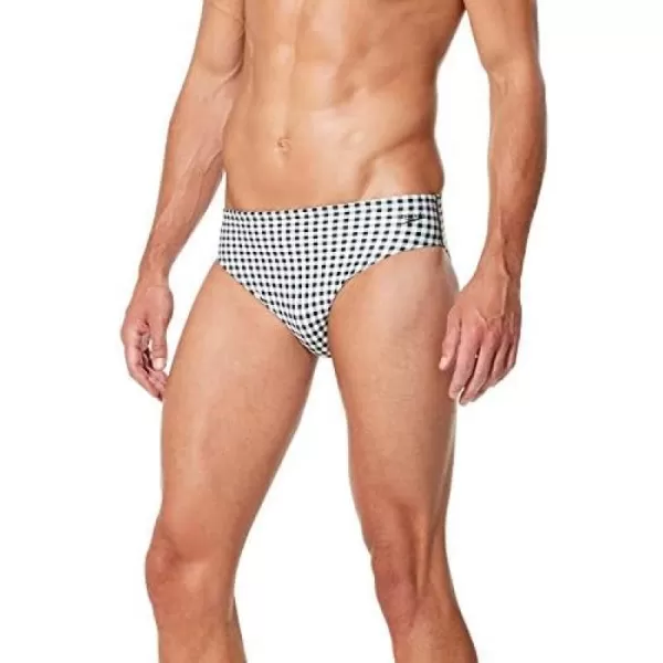 Speedo Mens Swimsuit Brief Endurance Lite Turnz PrintedDiscontinuedSpeedo Black Gingham