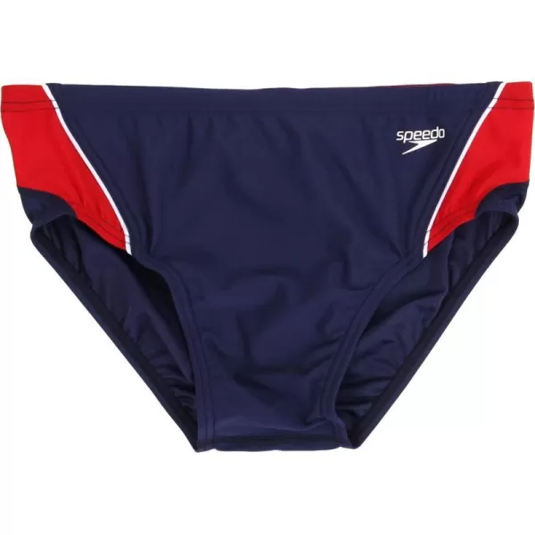 Speedo Mens Swimsuit Brief Endurance Splice Team ColorsDiscontinuedNavyRedWhite