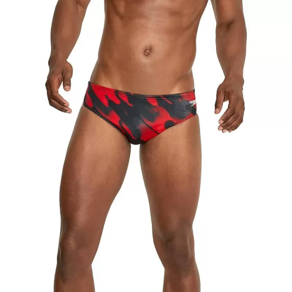 Speedo Mens Swimsuit Brief PowerFlex Eco Coded Riff Team ColorsWonder Speedo Red