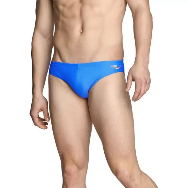 Speedo Mens Swimsuit Brief PowerFlex Eco SolarPride Team Blue