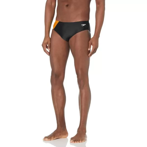 Speedo Mens Swimsuit Brief Powerflex Eco Revolve Splice Team ColorsSpeedo Orange