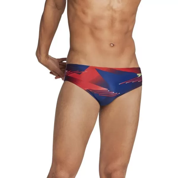 Speedo Mens Swimsuit Brief ProLT Printed Team ColorsLane RedWhiteBlue