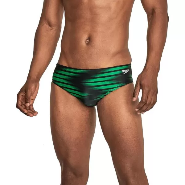 Speedo Mens Swimsuit Brief ProLT Printed Team ColorsSharp Bright Green