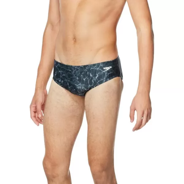 Speedo Mens Swimsuit Brief ProLT Printed Team ColorsShimmer Anthracite Black