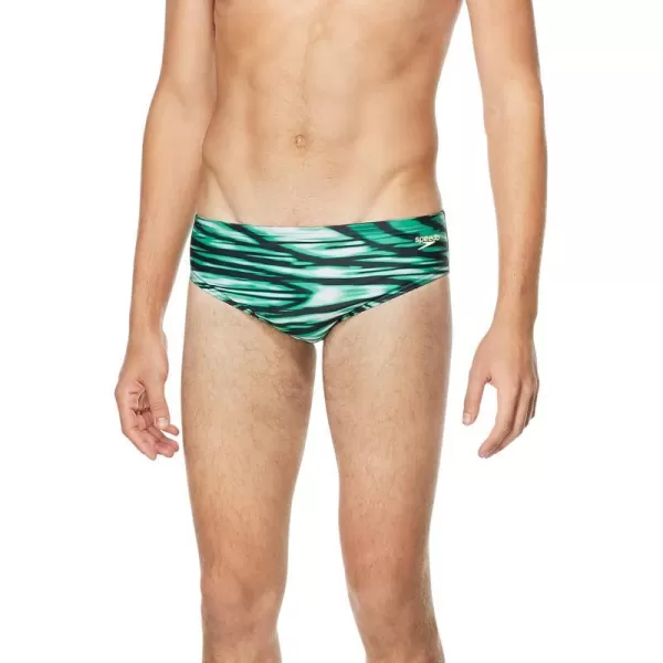 Speedo Mens Swimsuit Brief ProLT Printed Team ColorsWave Speedo Green